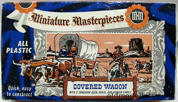 Miniature Masterpieces 1/48 Covered Wagon with Two Longhorn Oxen / Horse and Pioneer Family, K505-98 plastic model kit